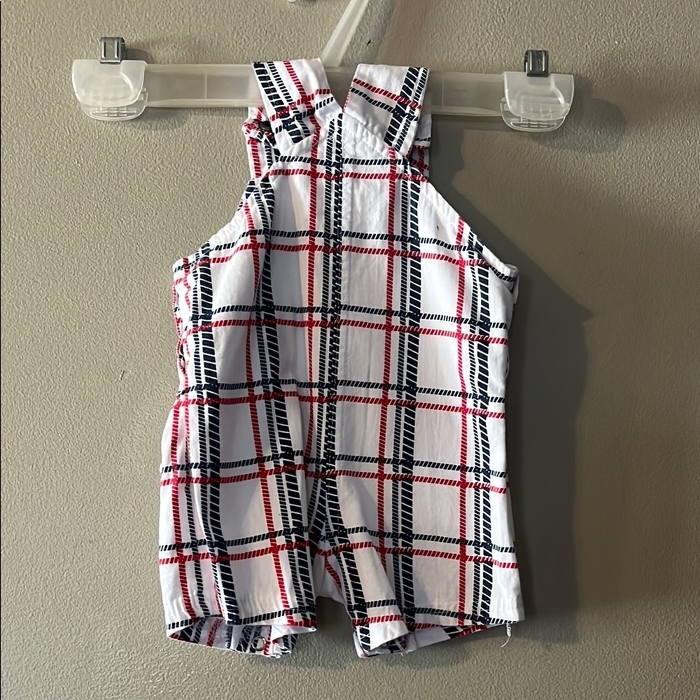 Plaid Kids Shorts Overalls - Picture 3 of 3